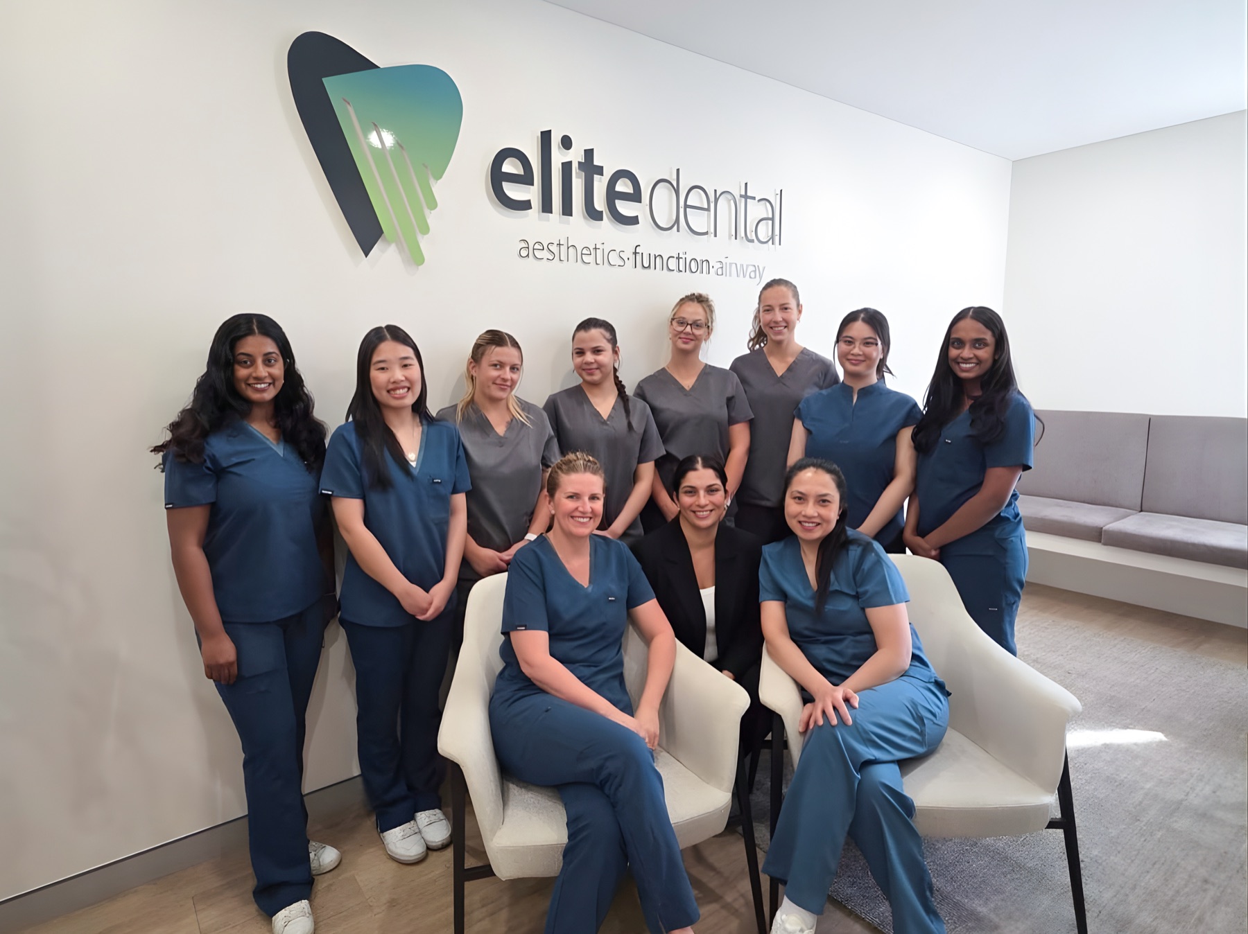 The Newtown Elite Dental clinical and support team at the Newtown practice
